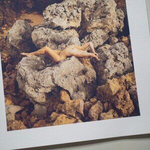Studio Sample 9.5×13" Fine Art Nude Print Portugal Coast Reclining Rocks